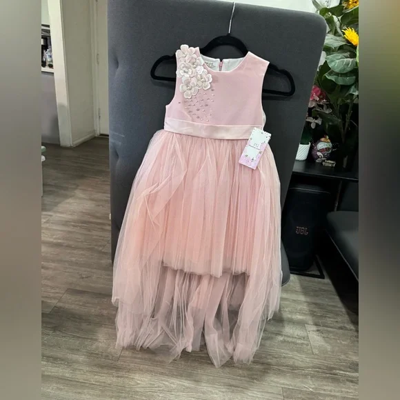 FINAL SALE✨
PINK GIRLS Elegant Pink Kids Dress - Picture 3 of 10
